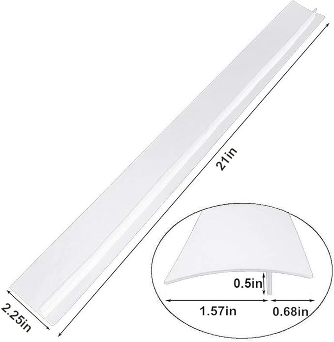 Kitchen Silicone Stove Counter Gap Cover with Heat Resistant Wide & Long Gap Filler Used for Protect Gap Filler Sealing Spills in Kitchen Counter, Stovetops2 Pack, White, 21 Inch）