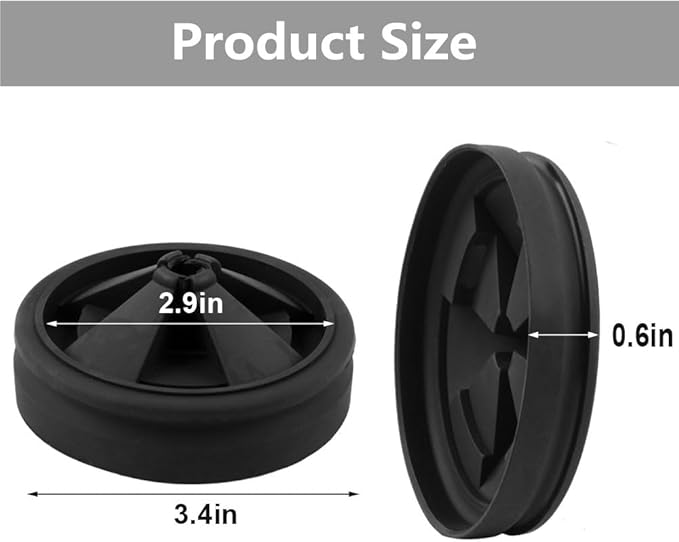 3 3/8" Garbage Disposal Splash Guard, QCB-AM Sink Baffle Replacement Parts for InSinkErator Evolution Series, Upgraded EPDM Rubber Drain Insert Removable Quiet Collar Drain Plugs(4 PCS)