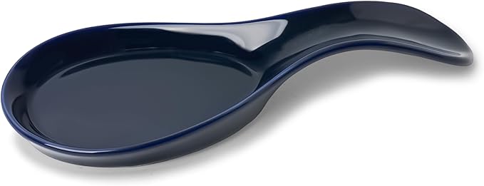 GDCZ Porcelain Spoon Rest - Large Spoon Holder Utensil Rest for Kitchen Counter Stove Top, Navy