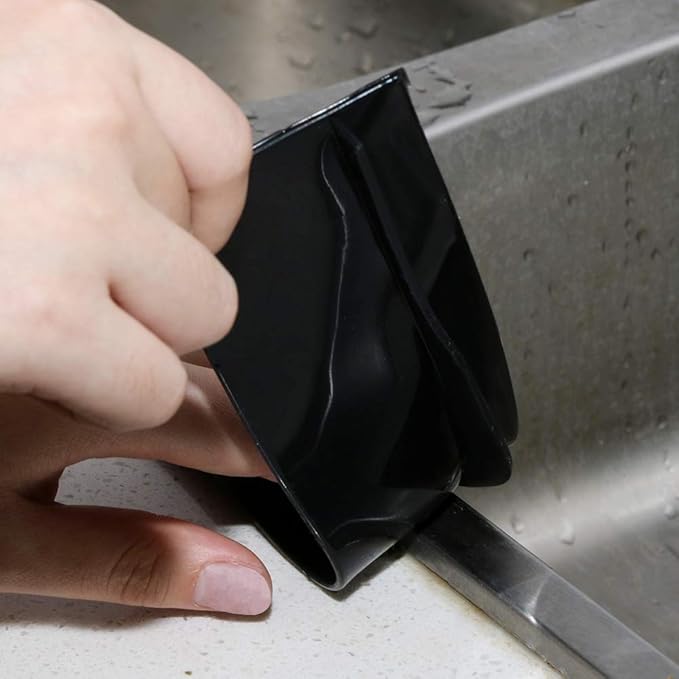 Silicone Kitchen Stove Counter Gap Cover Long & Wide Gap Filler (2 Pack) Seals Spills Between Counters, Stovetops, Washing Machines, Oven, Washer, Dryer - Heat-Resistant and Easy Clean (Black)