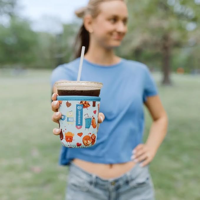 Sok It JavaSok Iced Coffee & Cold Soda Insulated Neoprene Cup Sleeve (Bestie Bites, Medium: 22-28oz)