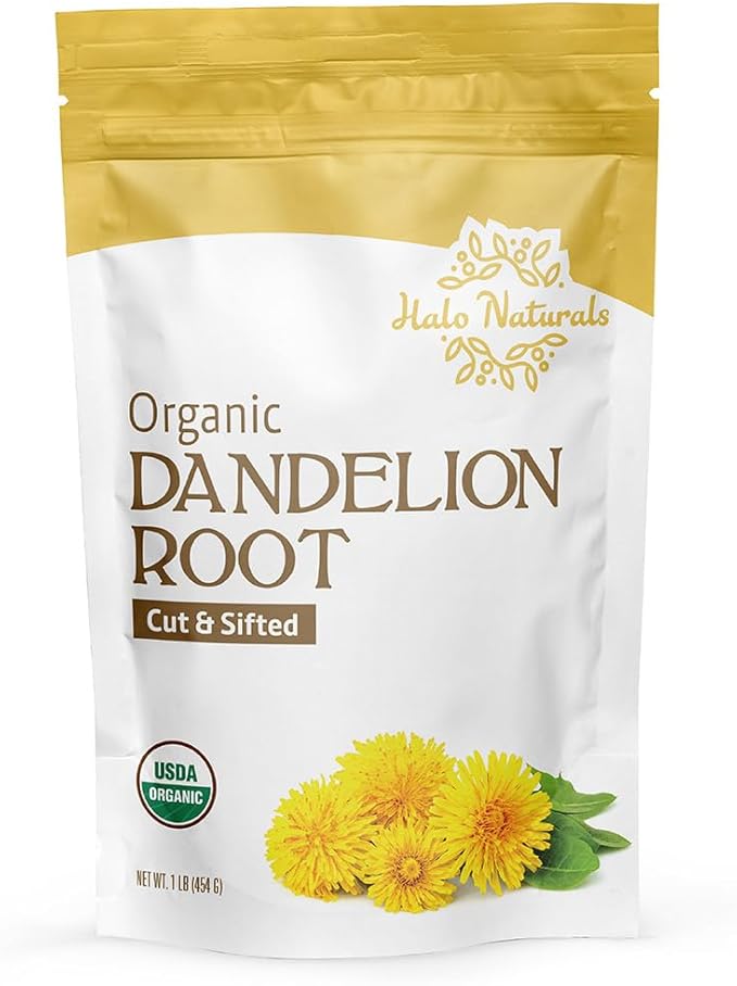 Organic Dandelion Root Cut & Sifted, 1 Pound (Taraxacum officinale) USDA Certified | Resealable Pouch| Packaged in The USA
