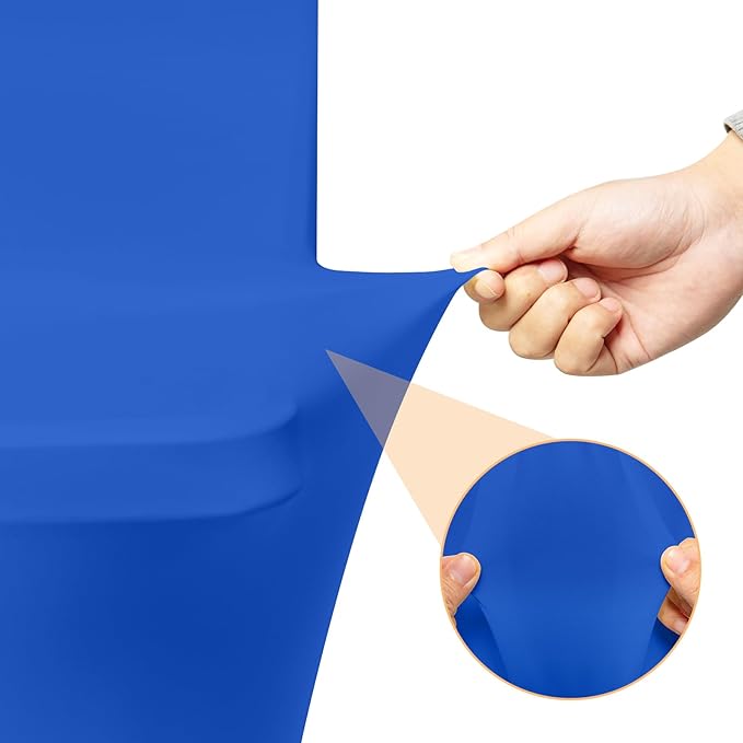 2 Pack 6 Feet Royal Blue Spandex Tablecloth for Rectangular Tables, Fitted & Stretch, Washable, Wrinkle Resistant, Perfect for Event, Wedding, Party, Banquet, Cocktail, Festival, and Table Protector