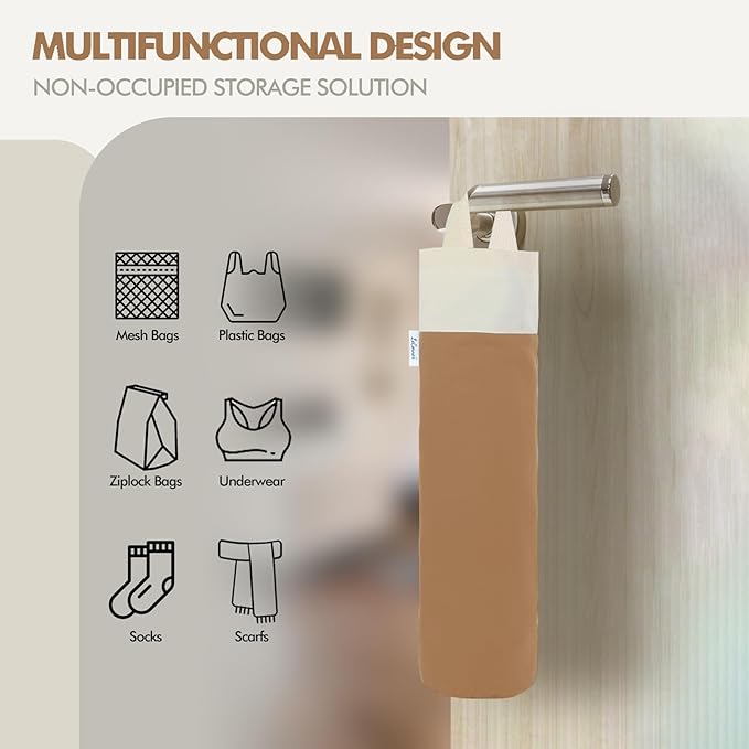 Plastic Bag Holder, Wall Mount Grocery Bag Holder for Plastic Bags Storage, Cotton Shopping Garbage Sack Organizer, Large Trash Bag Dispenser for Home Kitchen Decor