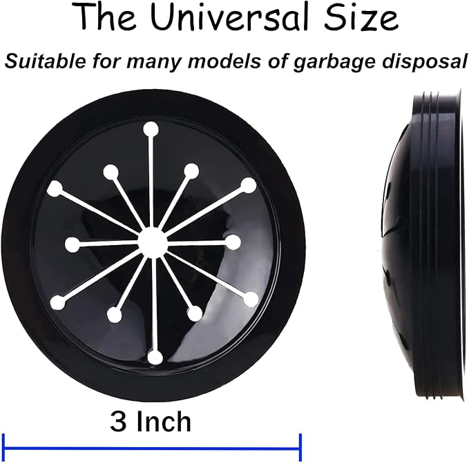 Garbage Disposal Splash Guards Collar Sink Baffle, Multi-Function Kitchen Drain Plugs for GE, 3-1/8 Inch Kitchen Sink Drain Splash Guard, Whirlaway