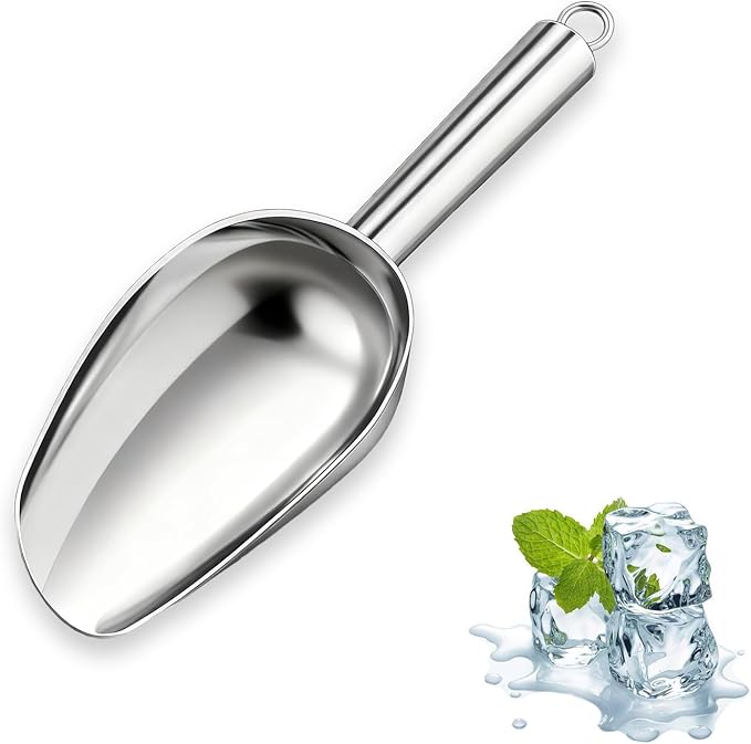 Ice Scoop for Freezer, Metal Small Ice Scooper for Ice Machine, Stainless Steel Kitchen Food Scoops for Ice Bucket Bar Party Wedding -3 oz