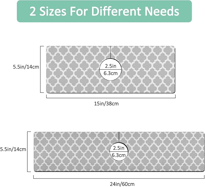 2 Pack Kitchen Sink Splash Guard Faucet Mat 24" X 5.5" Geometry Absorbent Fast Drying Mat Faucet Draining Mat Sink Splash Guard Behind Faucet Drip Catcher for Kitchen Bathroom