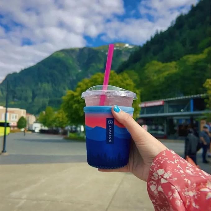 Sok It JavaSok Iced Coffee & Cold Soda Insulated Neoprene Cup Sleeve (Blue Ridge, Large: 30-32oz)