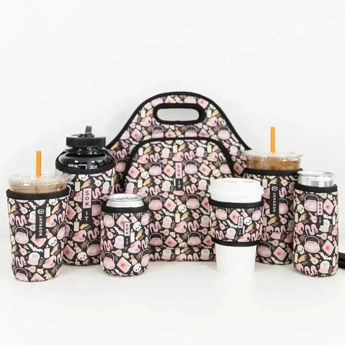 Sok It JavaSok Iced Coffee & Cold Soda Insulated Neoprene Cup Sleeve (Spellbound, Small: 16-20oz)