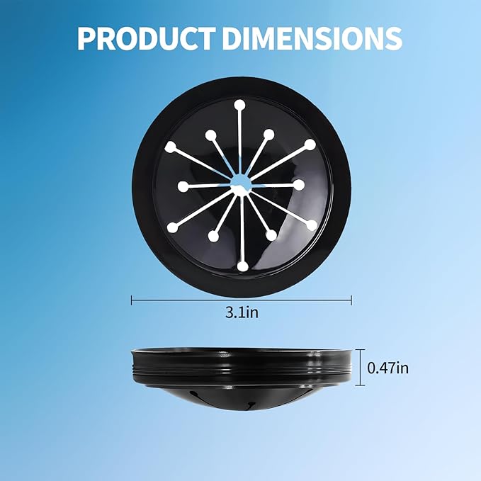 2 Pcs Garbage Disposal Splash Guard, Durable Rubber Material, 3.1-Inch Universal Fit for Splash Guard Sink Baffle Disposal Replacement Waste Food Disposal Part