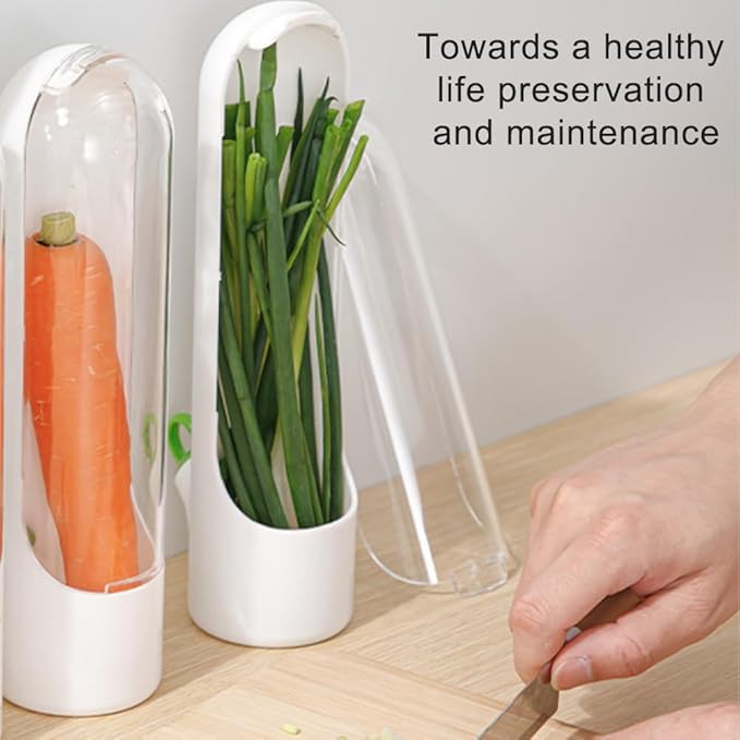 2 Pack Herb Keeper Container for Refrigerator, Clear Storage Bottle Fresh Storage Container for Cilantro Parsley Mint, Fresh Produce Saver, Extends Freshness for 2-3 Weeks