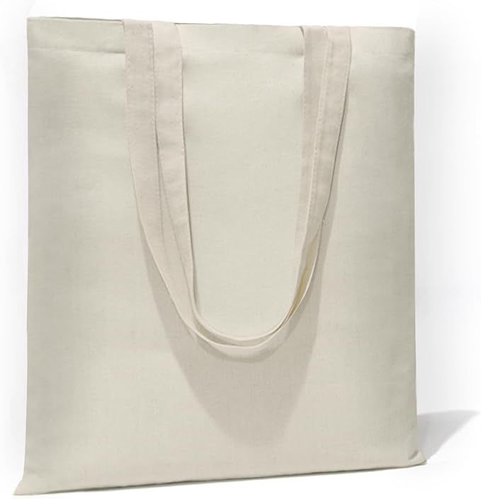 HECTOLIFE 6 I 12 I 24 I 48 Pack Canvas Tote Bags,Reusable Blank Canvas for Shopping Bags,Grocery Bags,DIY Gift Bags