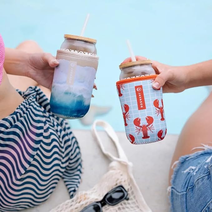 Sok It JavaSok Iced Coffee & Cold Soda Insulated Neoprene Cup Sleeve (Ay, Bay Bay!, Small: 16-20oz)
