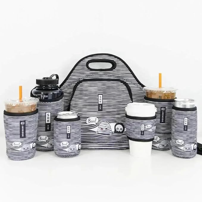Sok It JavaSok Iced Coffee & Cold Soda Insulated Neoprene Cup Sleeve (Peek-A-BOO, Large: 30-32oz)