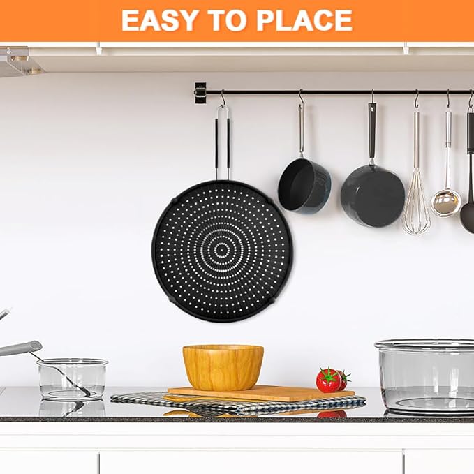 Splatter Screen for Frying Pan, Grease Splatter Guard, Heat-Resistant Splatter Guards for Frying, Silicone Splatter Guard for Everyday Cooking, Dishwasher Safe （16in×12in×0.5in）