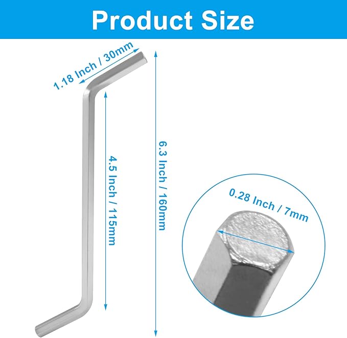 2 Pack Garbage Disposal Wrench, Garbage Disposal Allen Wrench Tool for Kitchen Sink Clogs & Repairs, Hex Key Unjam Tool for Food Waste Disposer Maintenance
