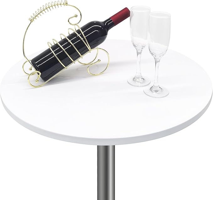 Small Round Fitted Table Cover Cocktail Table Topper Cap Elastic Tablecloth Stretch Spandex Table Cloth for Bar Pub Party White 30 Inch