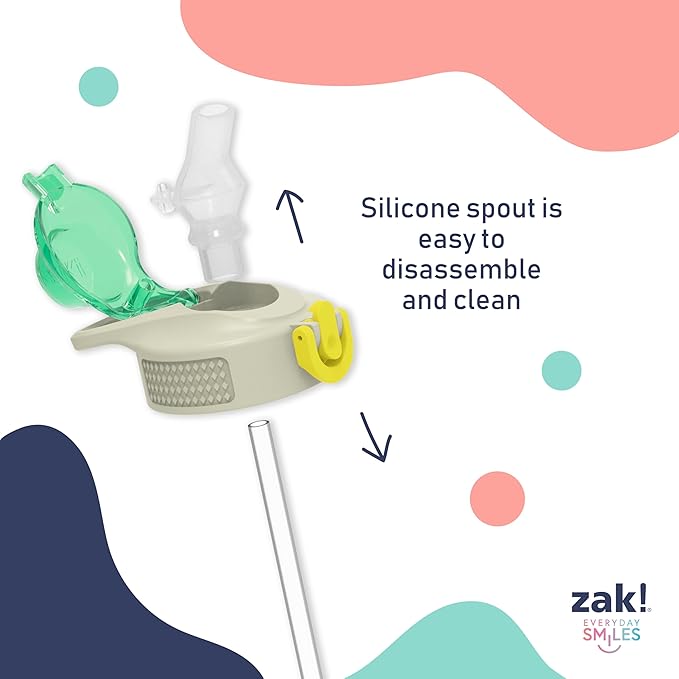 Zak Designs Sanrio Sage Kids Water Bottle For School or Travel, 16oz Durable Plastic Water Bottle With Straw, Handle, and Leak-Proof, Pop-Up Spout Cover (Hello Kitty)