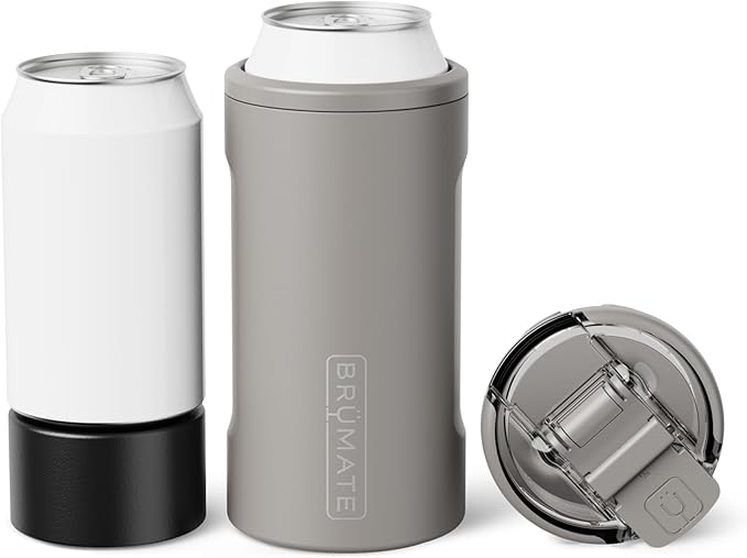 BrüMate Hopsulator Trio 3-in-1 Insulated Can Cooler for 12oz / 16oz Cans + 100% Leak Proof Tumbler with Lid | Insulated for Beer, Soda, and Energy Drinks