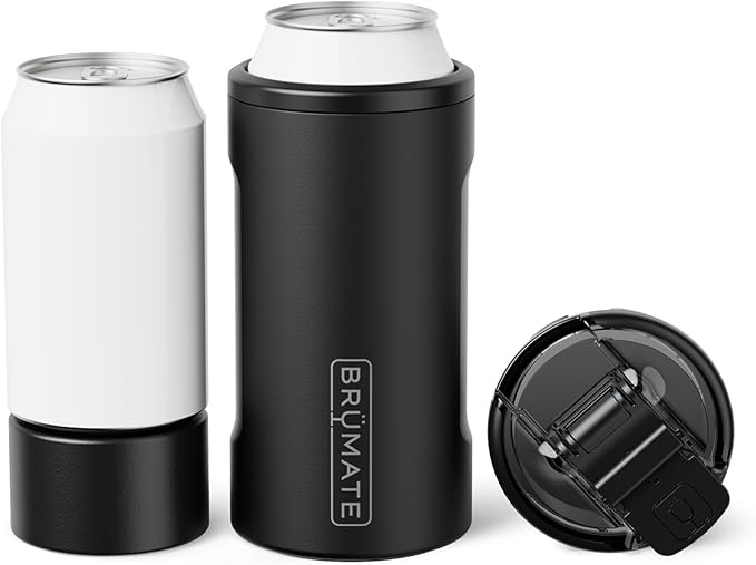 BrüMate Hopsulator Trio 3-in-1 Insulated Can Cooler for 12oz / 16oz Cans + 100% Leak Proof Tumbler with Lid | Insulated for Beer, Soda, and Energy Drinks