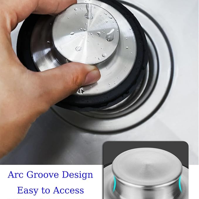 Garbage Disposal Stopper, 3.35 inch Kitchen Sink Stopper, Stainless Steel Universal Garbage Disposal Sink Drain Plug Cover for Insinkerator, Kitchenaid, Kohler, Waste King