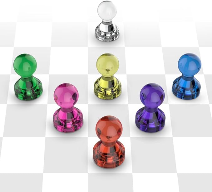 Push Pin Magnets - 60 Pack 7 Assorted Color Strong, Office, Use at Kitchen Home and School Classroom, for Refrigerator Dry Erase Board and Whiteboard.