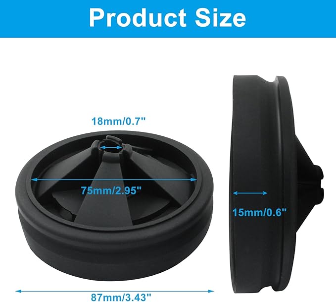 3 3/8" Garbage Disposal Splash Guard, 2Pcs Quiet Garbage Disposal Rubber Drain Insert, Garbage Disposal Parts, Removable Sink Baffles QCB-AM Compatible with Insinkerator Garbage Disposal Parts