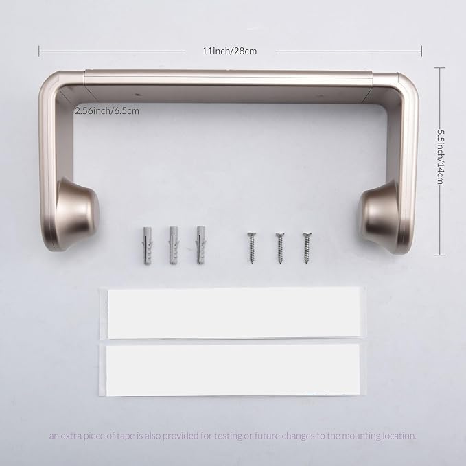 simpletome Paper Towel Holder ONE Hand Tear Adaptive Tension Arm Adjustable Length 9.4-11inch/24-28cm (Titanium Gold)