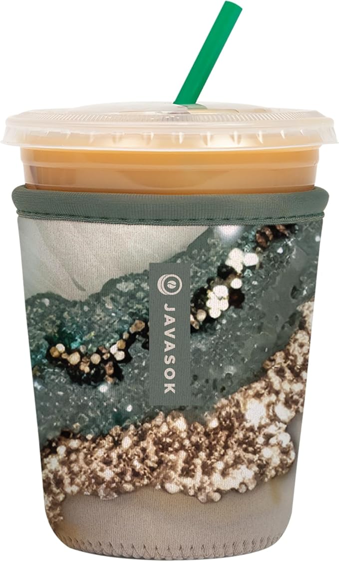 Sok It JavaSok Iced Coffee & Cold Soda Insulated Neoprene Cup Sleeve (Crystal Crush, Small: 16-20oz)