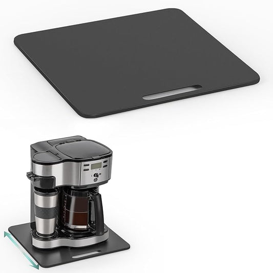 ANBOXIT Metal Appliance Slider, Sliding Tray for Coffee Maker,360° Effortless Movement,Small Appliance Rolling Tray for Counter, Coffee Pot Slider, Wide - Medium (13"D x 14"W)