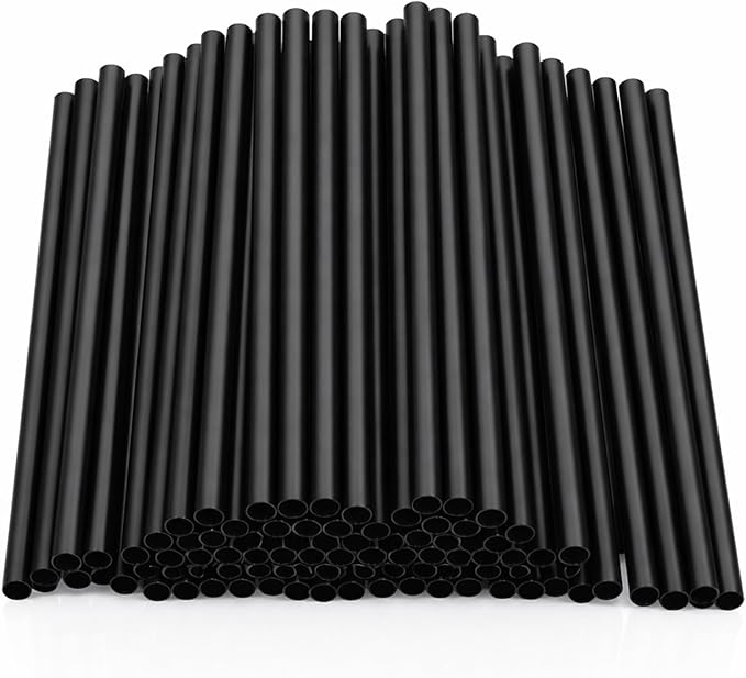 100 Pcs Black Cocktail Straws, 5.12 Inch Short Disposable Plastic Drink Straws Small Short Drinking Straw for Whiskey Bar Club Cocktail Cold Drinks, Cups Travel Mugs Crafts Home Bars Use