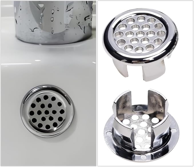 10Pcs Sink Overflow Cover Rings, 30mm / 1.18" Plastic Electroplating Net-Like Sink Basin Trim Overflow Cover Hole Insert, for Home, Sinks, Bathroom, Kitchen (Type-C)