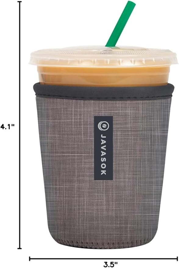 Sok It JavaSok Iced Coffee & Cold Soda Insulated Neoprene Cup Sleeve (Anthracite, Small: 16-20oz)