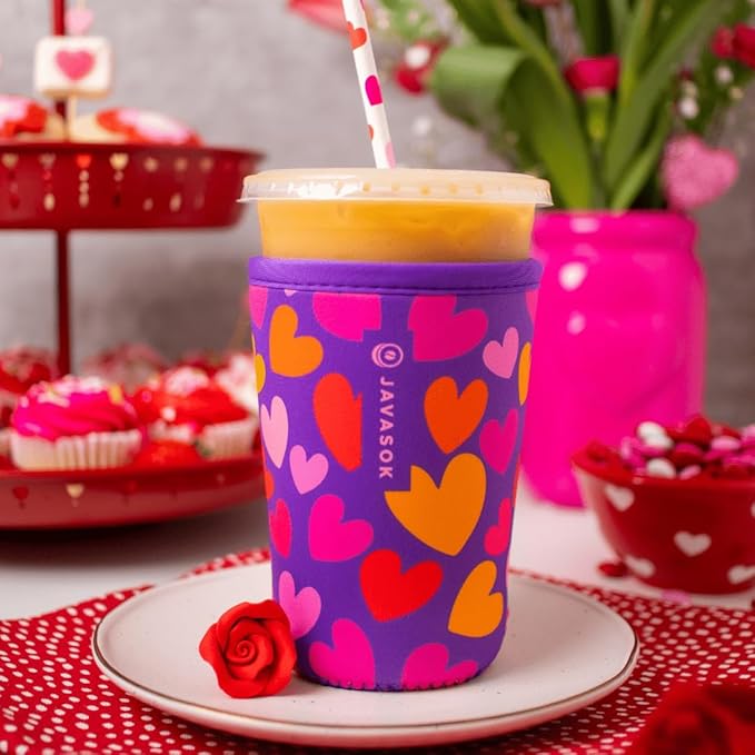 Sok It JavaSok Iced Coffee & Cold Soda Insulated Neoprene Cup Sleeve (Hearty Hues, Large: 30-32oz)