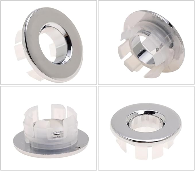 10Pcs Sink Overflow Cover Rings, 30mm / 1.18" Copper Electroplating Small Hole Sink Basin Trim Overflow Cover Hole Insert, for Home, Sinks, Bathroom, Kitchen (Type-B)