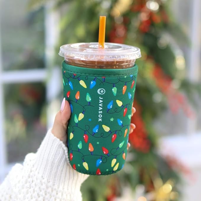 Sok It JavaSok Iced Coffee & Cold Soda Insulated Neoprene Cup Sleeve (Get Lit, Large: 30-32oz)
