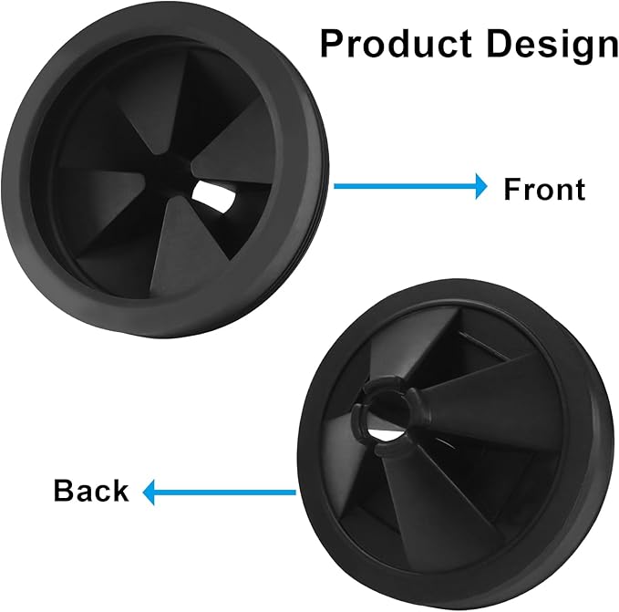 Murtenze 2 Pack Garbage Disposal Splash Guard, EPDM Rubber Sink Baffle Quiet Cover Replacement, 3 1/8" Drain Insert for Waste King