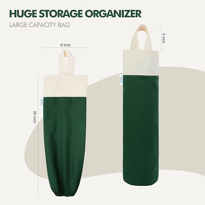 Plastic Bag Holder, Wall Mount Grocery Bag Holder for Plastic Bags Storage, Cotton Shopping Garbage Sack Organizer, Large Trash Bag Dispenser for Home Kitchen Decor