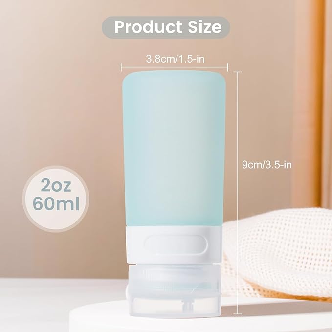MICEBAY Condiment Squeeze Bottles for Sauces, 2-oz Mini Silicone Salad Dressing Container to Go with Reusable Sandwich Bag, Leakproof Ketchup Bottle for Bento Lunch Box, 4 Pack, Gray