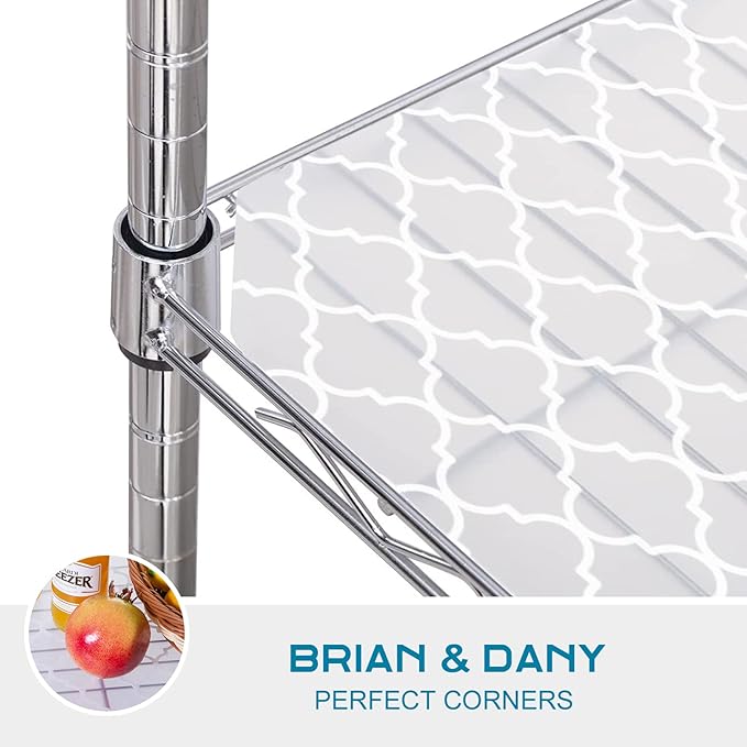 BRIAN & DANY Wire Shelf Liner 13.4" X 23.2", Heavy Duty Shelf Liners for Wire Shelving, Waterproof Protector Mats, Set of 3, Quatrefoil Grey