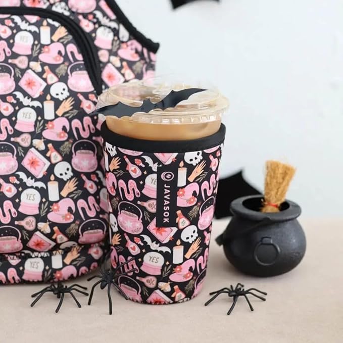 Sok It JavaSok Iced Coffee & Cold Soda Insulated Neoprene Cup Sleeve (Spellbound, Small: 16-20oz)