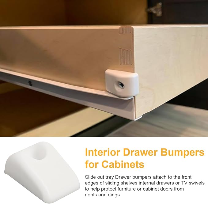15 Pcs Plastic Cabinet Drawer Bumpers, Drawers Slide Spacers, Hardware Furniture Drawer Slide Bumper for Roll Out Shelves, Pull Out Shelf for Pantry, Cabinets Sliding Door Hardware