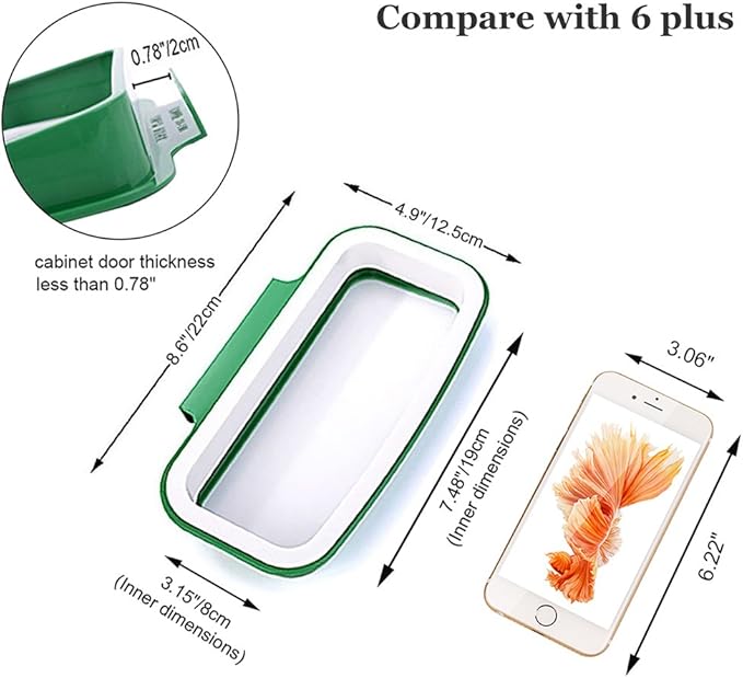 Lunies Over the Cabinet Plastic Trash Bag Holder for Kitchen, Under Sink Trash Can, Grocery Bag Holder for RV,Bathroom, Dorm Room, Office 8.6"x 4.9"