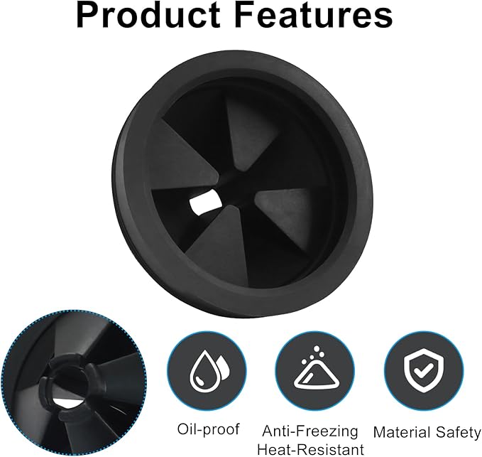 Murtenze 2 Pack Garbage Disposal Splash Guard, EPDM Rubber Sink Baffle Quiet Cover Replacement, 3 1/8" Drain Insert for Waste King