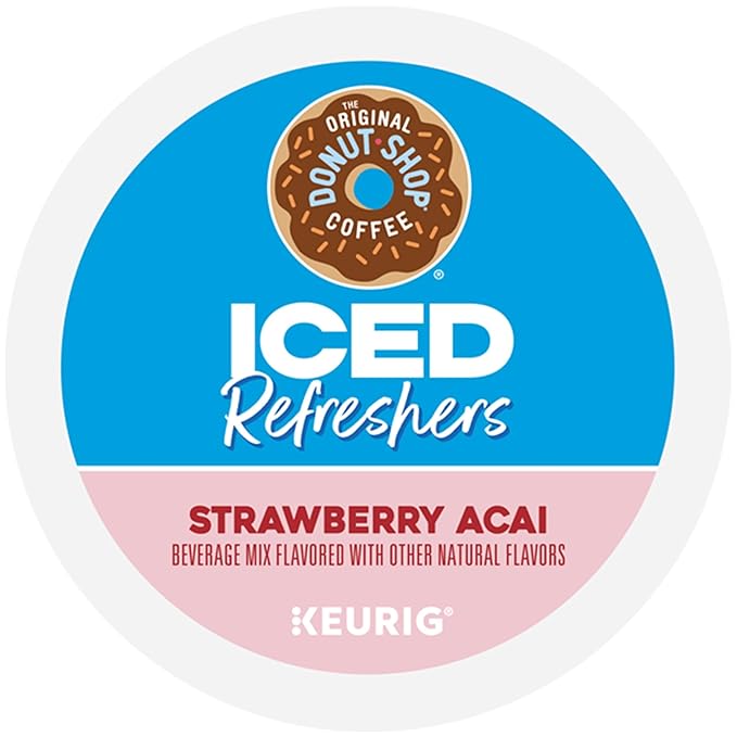 The Original Donut Shop Iced Refreshers, Strawberry Açaí Flavor, Keurig Single Serve K-Cup Pods, 20 Count