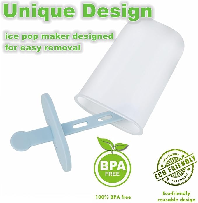 Popsicle Molds Set 6 Pieces Ice Popsicle Maker-BPA Free,Easy-Release Ice Pop Molds,Homemade Ice Cream Molds (Blue)