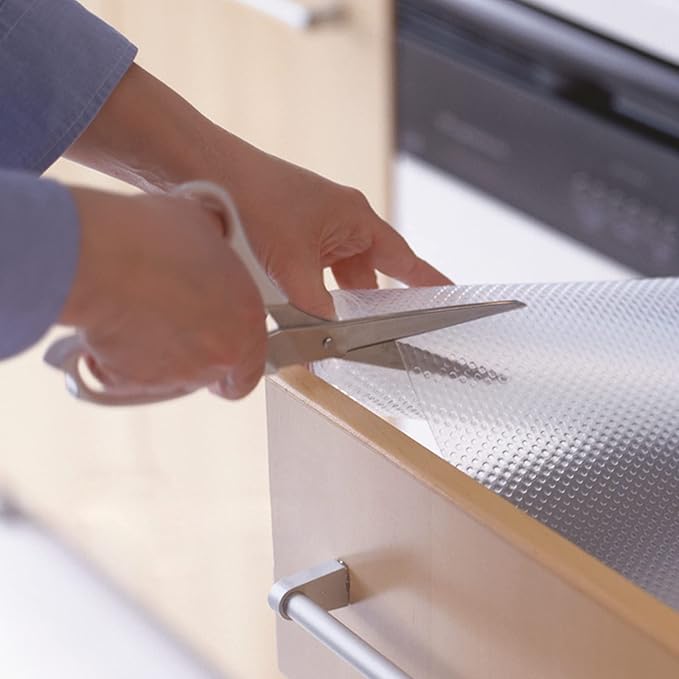 8 Pcs Refrigerator Liners Mats Washable, Refrigerator Mats Liner Waterproof Oilproof, Shinywear Fridge Liners for Shelves, Cover Pads for Freezer Glass Shelf Cupboard Cabinet Drawer (8 Clear)