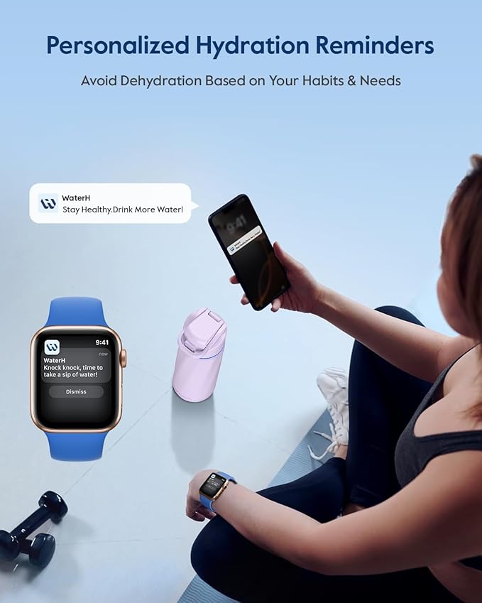 BOOST Smart Water Bottle that Reminds You to Drink, 24oz BPA-Free Stainless Steel Vacuum Insulated, Wide Mouth Water Tracker Bottle with APP for School, Gym, Office, Ideal for Father's Day