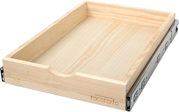 Kitchen Cabinet Organizer, Fully Assembled Drawer Wood Pull Out Tray Drawer Box Cabinet Slide Out Shelve, Wooden Pull-Out Shelf (W33''×D21''×H3'')