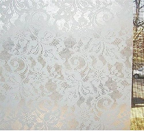 Con-Tact Brand Clear Cover Self-Adhesive Semi-Transparent Shelf Liner and Privacy Film, 18" x 9', Frosty White Lace (Pack of 2)